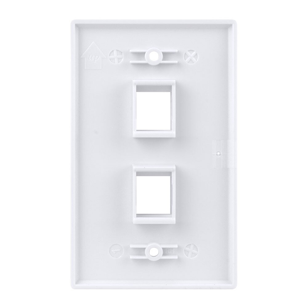 Construct Pro Single Gang 2-Port Keystone Wall Plate (10 Pack, White)