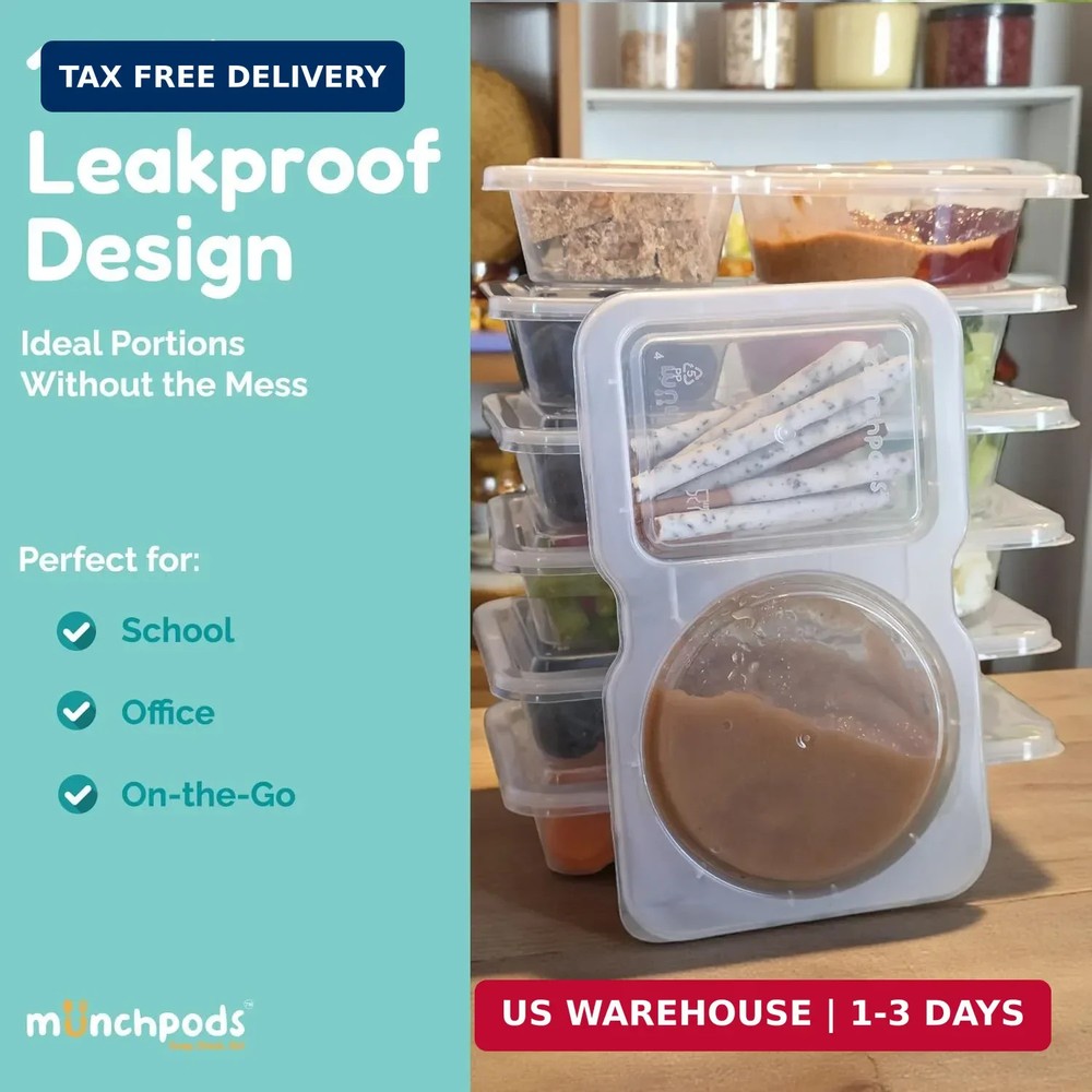 Reusable Snack Containers with Lids 20 Pack (40 Pieces) Portion control, Snack P