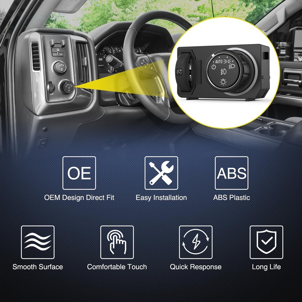 Nilight Headlight Dimmer Switch Compatible with 2014 2015 Chevy/GMC 2014-2019