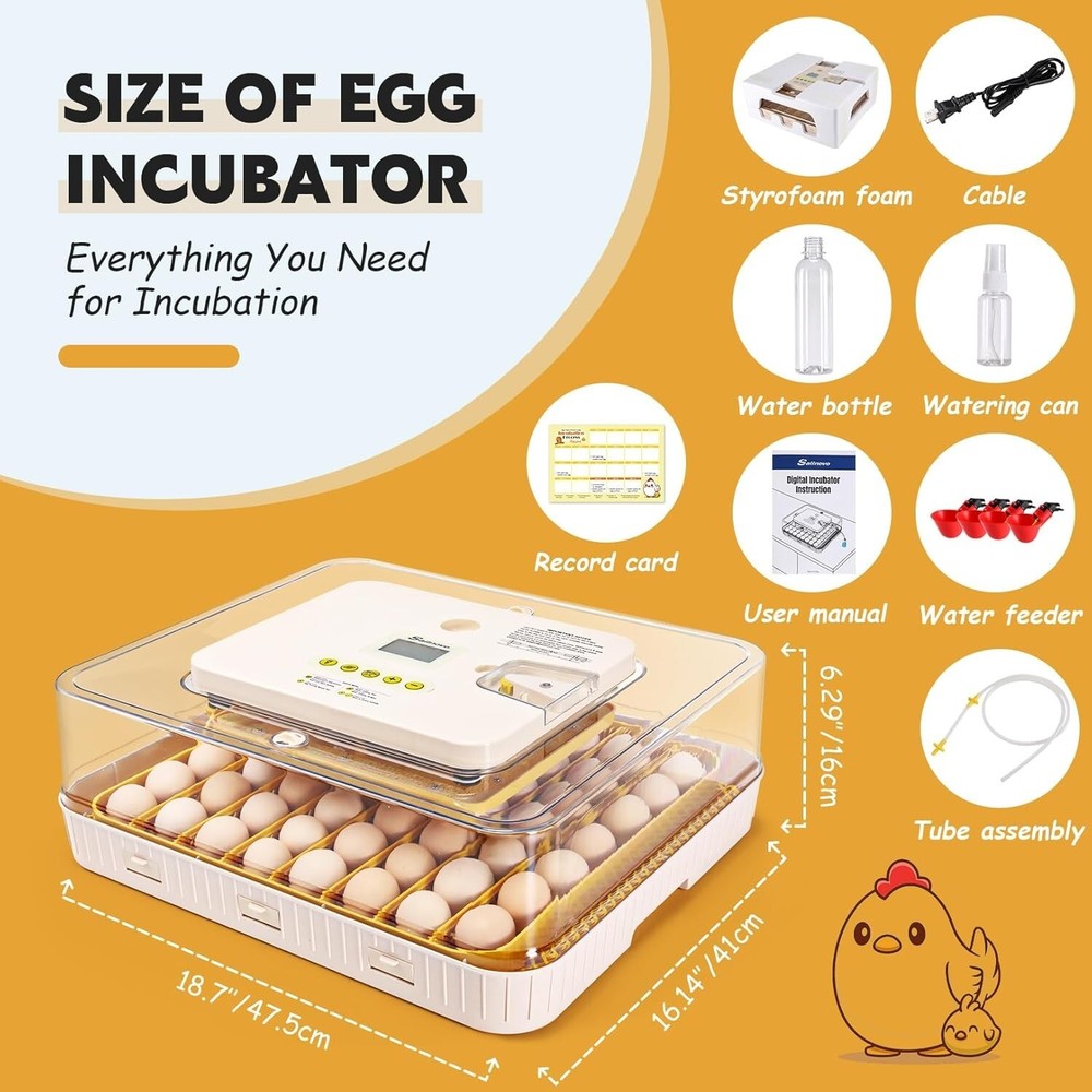 56 Egg Incubator for Hatching Eggs w/Automatic Egg Turner Temperature Display