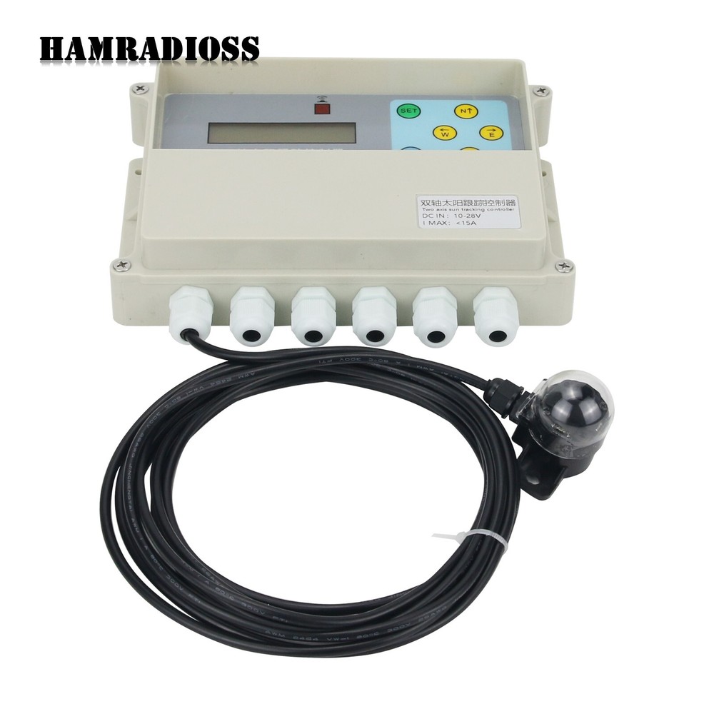 Dual Axis Solar Tracker Controller w/ Remote Control + DC 2 Axis Gimbal for