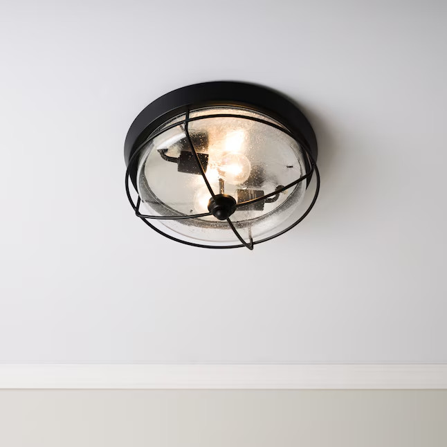 Valdara Mount Ceiling Light Fixtures, 2-Light Ceiling Mount for Matte Black NEW