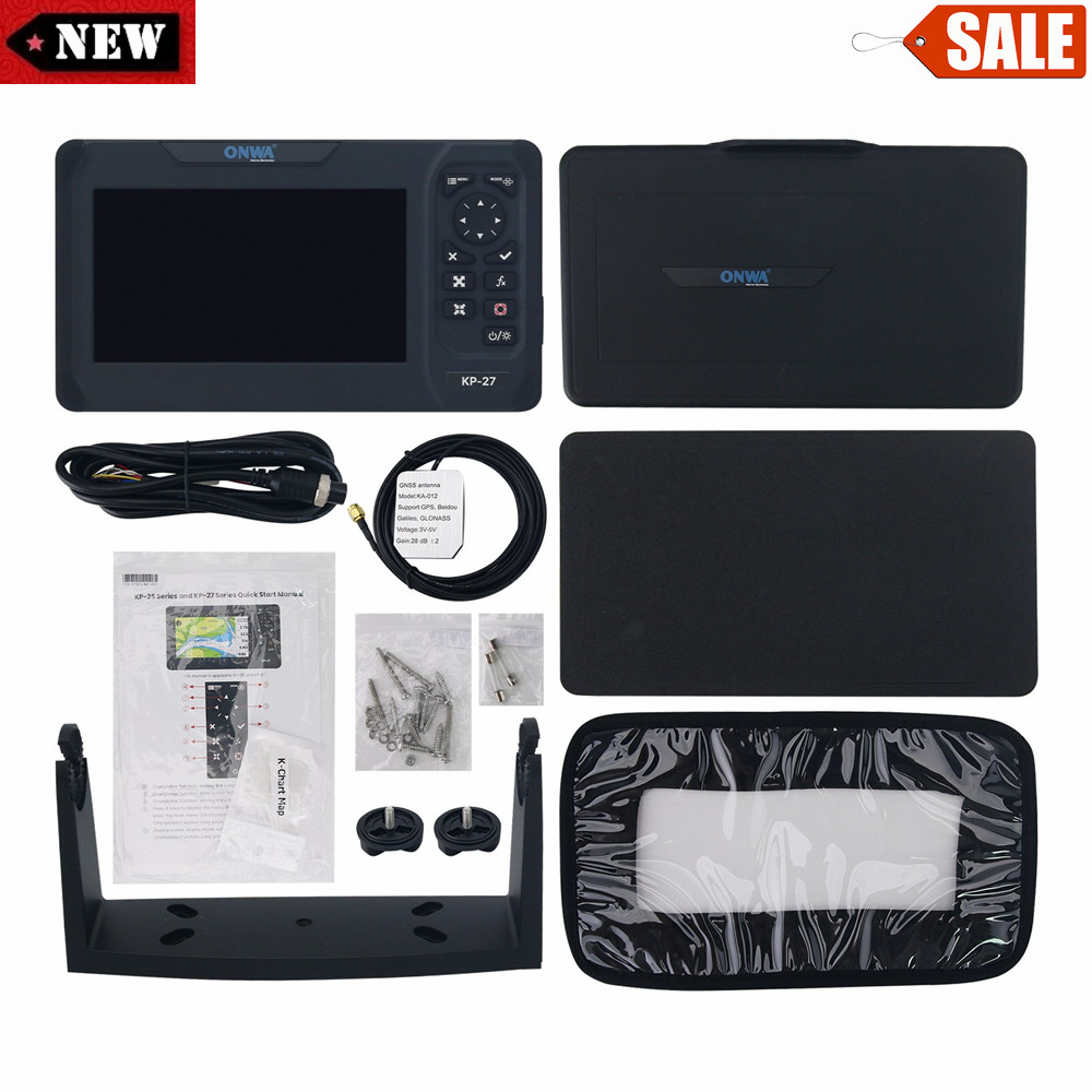 ONWA KP-27 7" 800x480 GPS Chart Plotter Marine Chartplotter w/ GPS Antenna