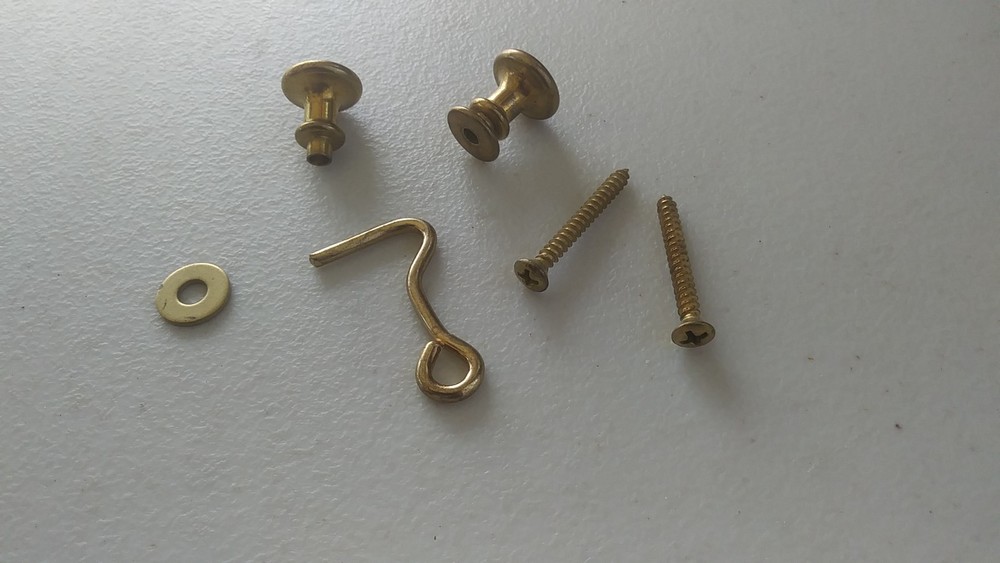Vintage Window Shutter Hardware - Hook & Knob Set. 6 sets. 450