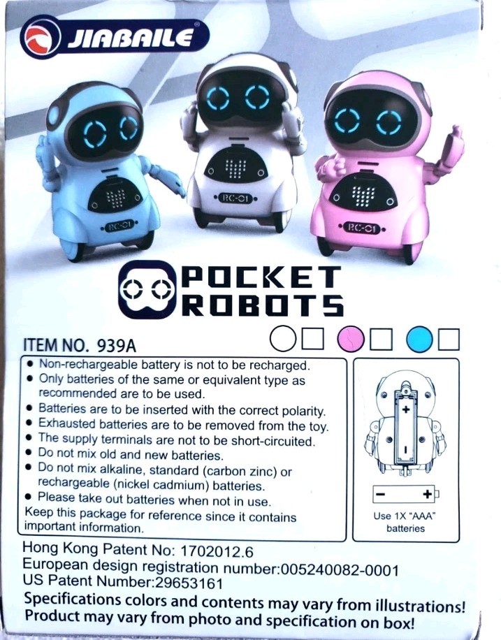 Pocket Robots mini 🤖 Voice Conversation Speech Recognition Dance & Light #NIB