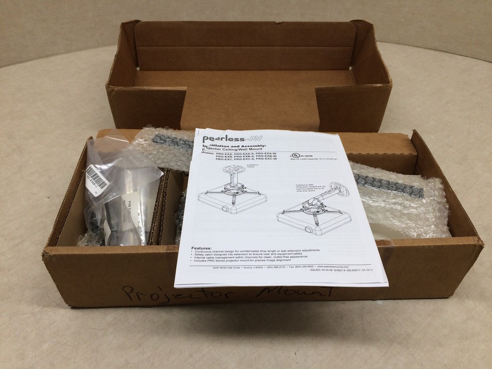 Peerless-AV PRG-EXC Projector Ceiling/Wall Mount 50lb Capacity