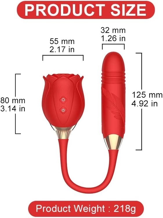 Rose Shape Sucking Vibrator Clitoral G-spot Suction Sex Toy 10 Speed WaterProof