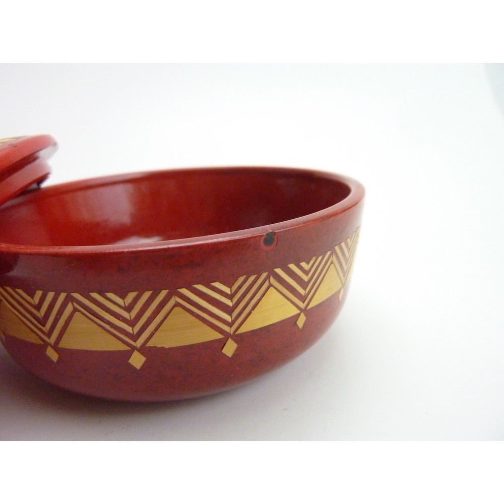 Vintage Wood Lacquer Mandala Box unmarked
