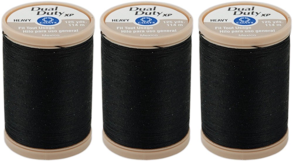Dual Duty XP Heavy Thread 125-Yard Black 3 Spools Black