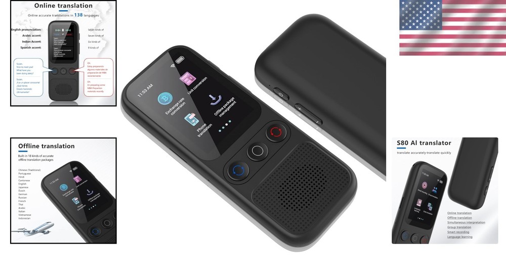 Instant Offline Language Translator: 138 Languages, User-Friendly Touch Screen