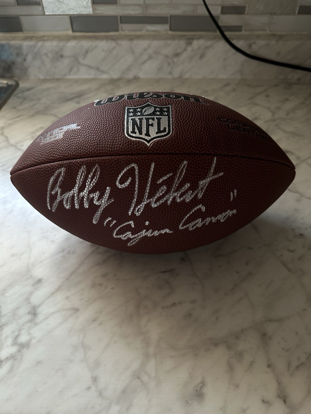Bobby Herbert Signed Wilson Football “Cajun Cannon” Insc Shawrtz Sports COA