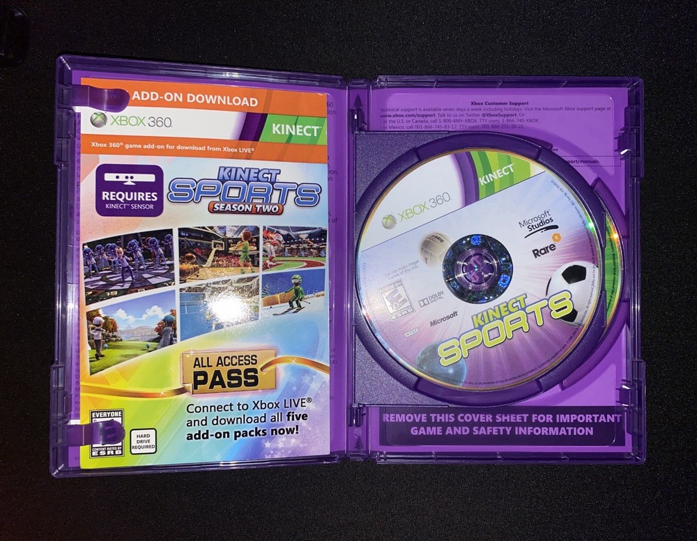 Official Microsoft Xbox 360 Kinect Motion Sensor Bar and Kinect Games