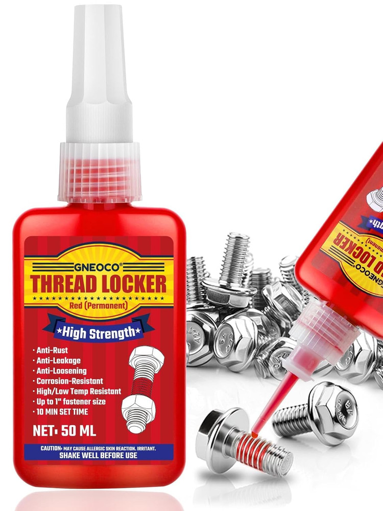 Thread Lock Red 1.69 Fl Oz/50 Ml, Threadlocker High Strength, Thread Locker for