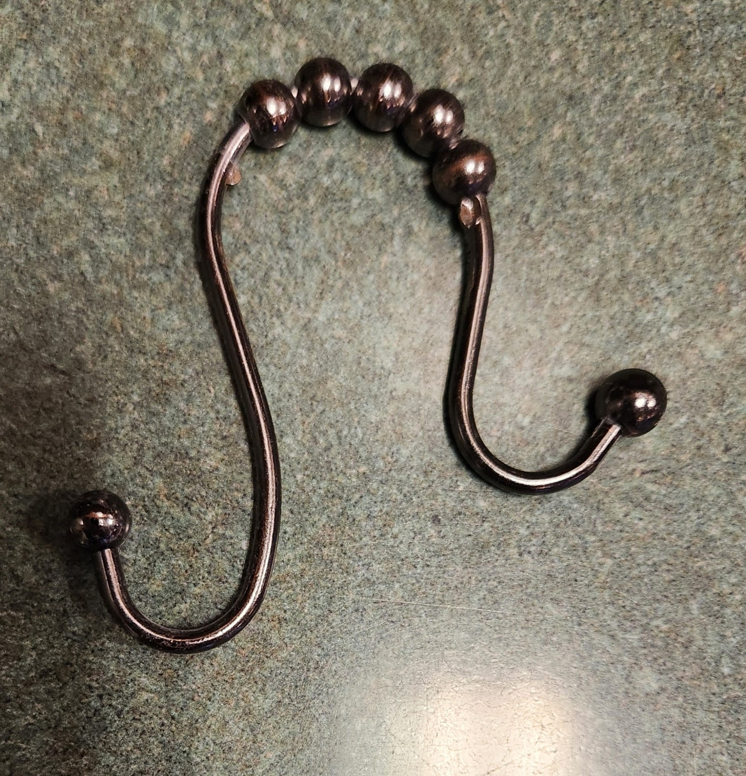 Shower Curtain Hooks Easy Rolling 12 pc Dark Silver for Bathroom Decor