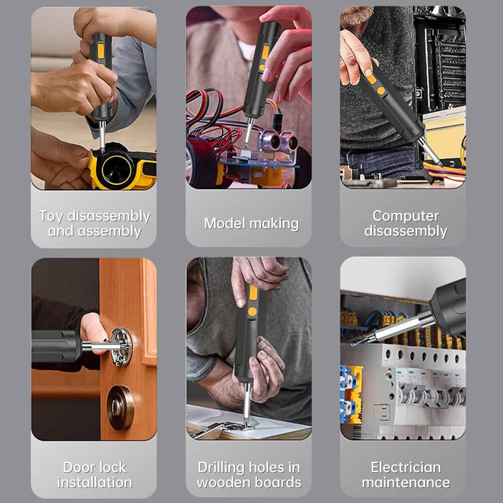 Mini Rechargeable Cordless Electric Screwdriver Drill USB Charging Power Tool