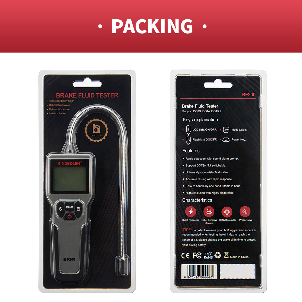LCD Car Brake Fluid Tester High Precision Detector Analyzer DOT3 DOT4 DOT5.1