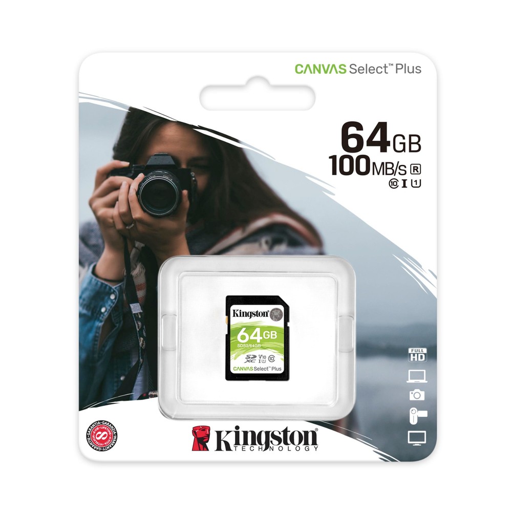 Kingston 64GB SDHC Canvas Select Plus Memory Card