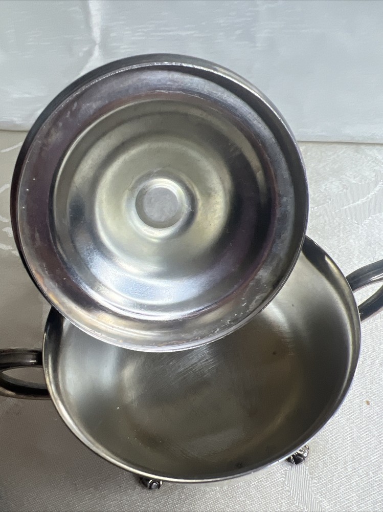 Vintage International Silver Company Silver Plated Double Handle Footed Bowl Lid