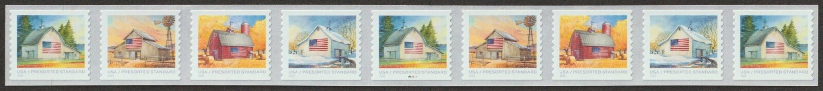 USA Sc. 5687a (10c) Flags on Barns 2022 MNH P11111 PNC9