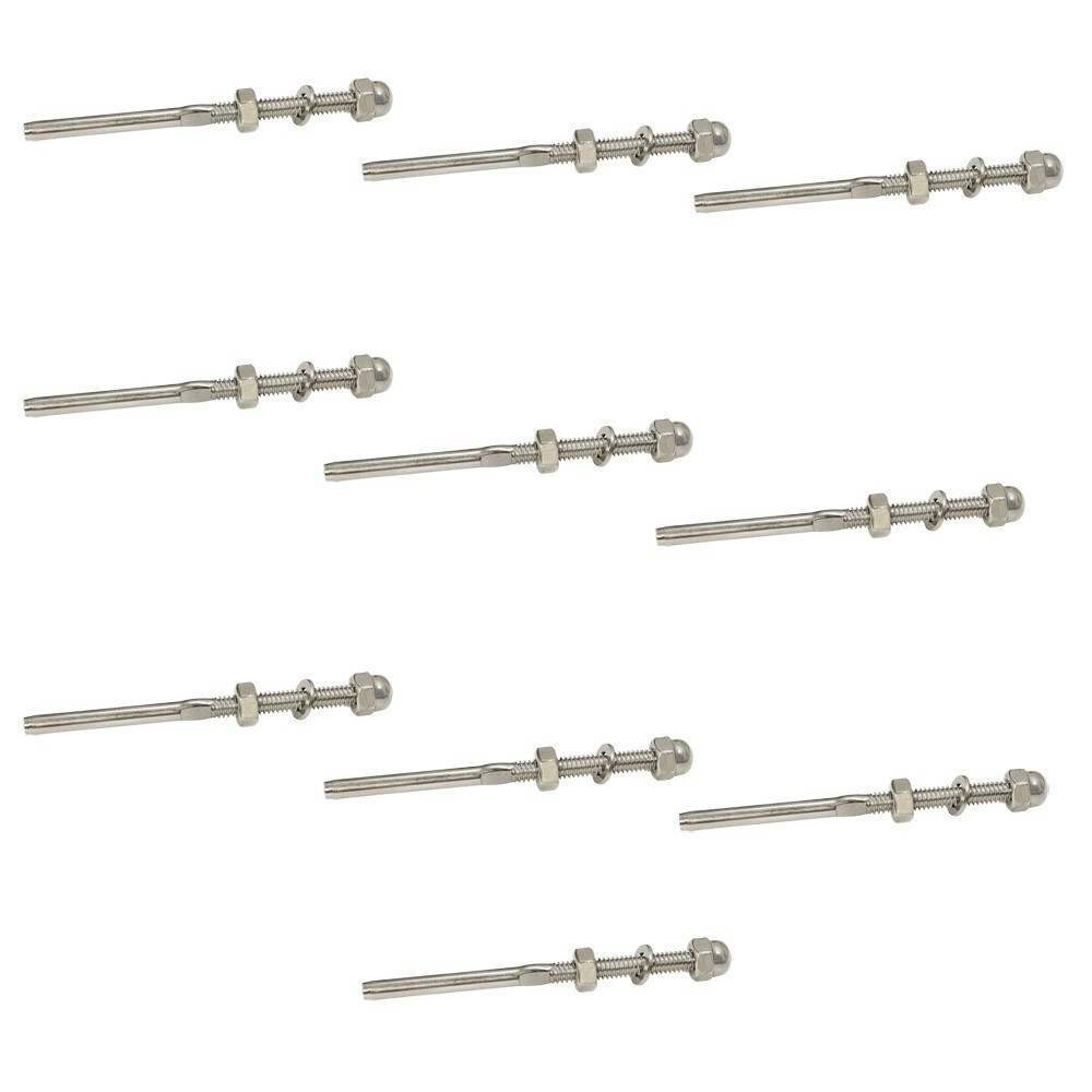 50 PC Type 3/16" Cable 316 Stainless Steel End Fitting for Cable Railing Rail