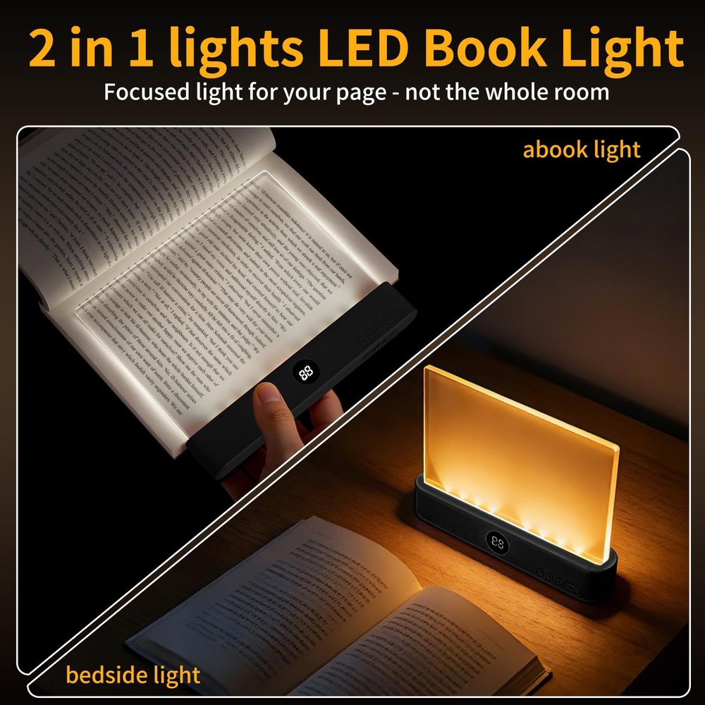 Rechargeable LED Book Light Panel Full Page Reading Lamp
