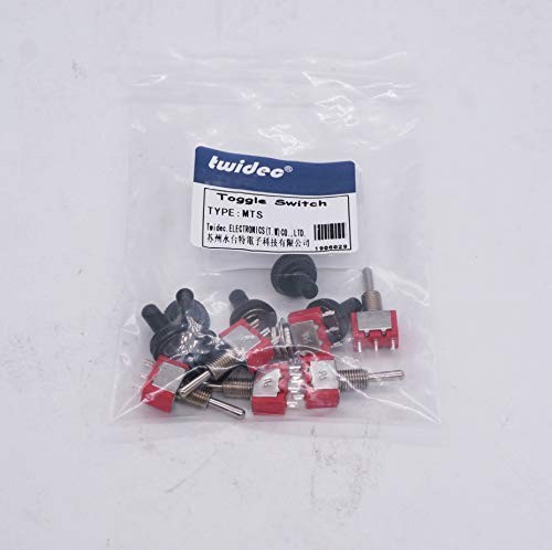 Twidec/6Pcs Mini Momentary Toggle Switch SPDT 3 Position 3 3Pin（ON)-OFF-(ON)