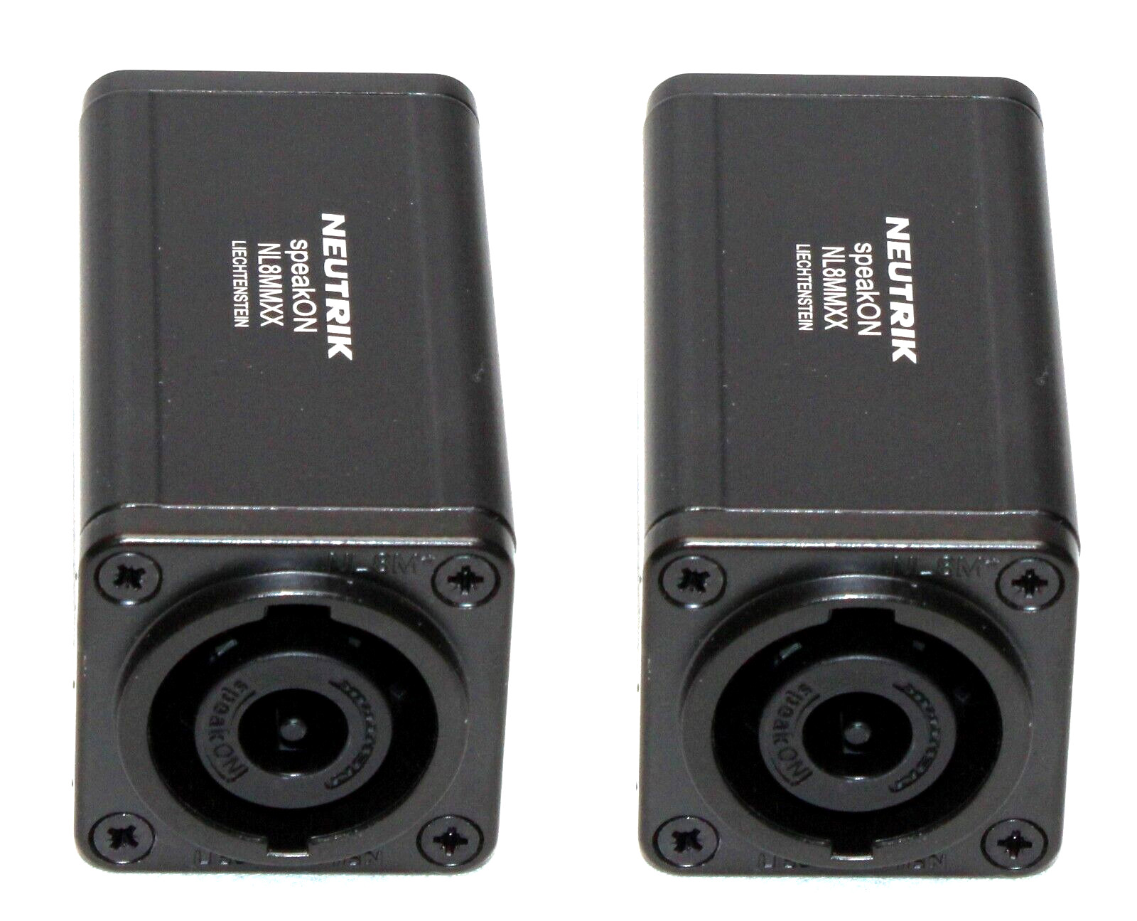 (2) Two Genuine NEUTRIK NL8MMXX Female 8 Pin SpeakON Coupler Adapter