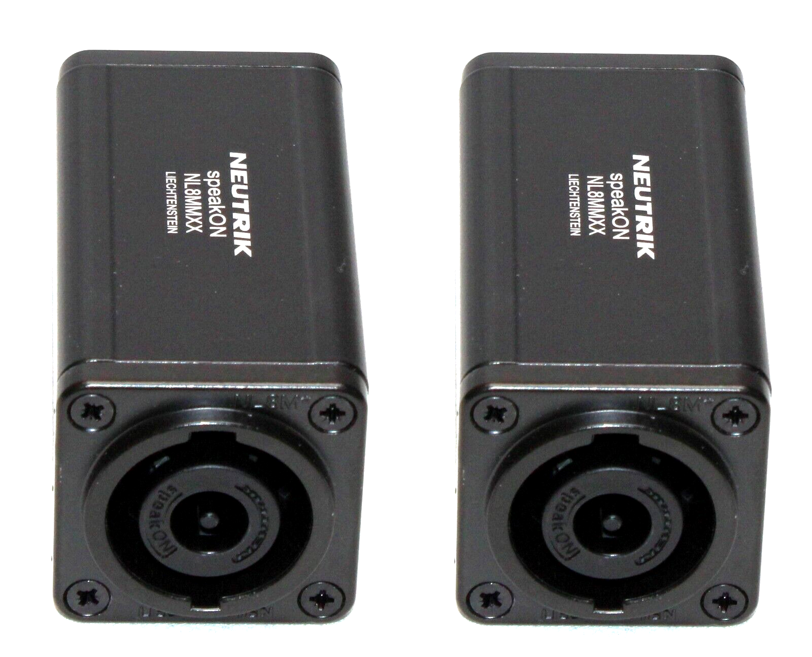 (2) Two Genuine NEUTRIK NL8MMXX Female 8 Pin SpeakON Coupler Adapter