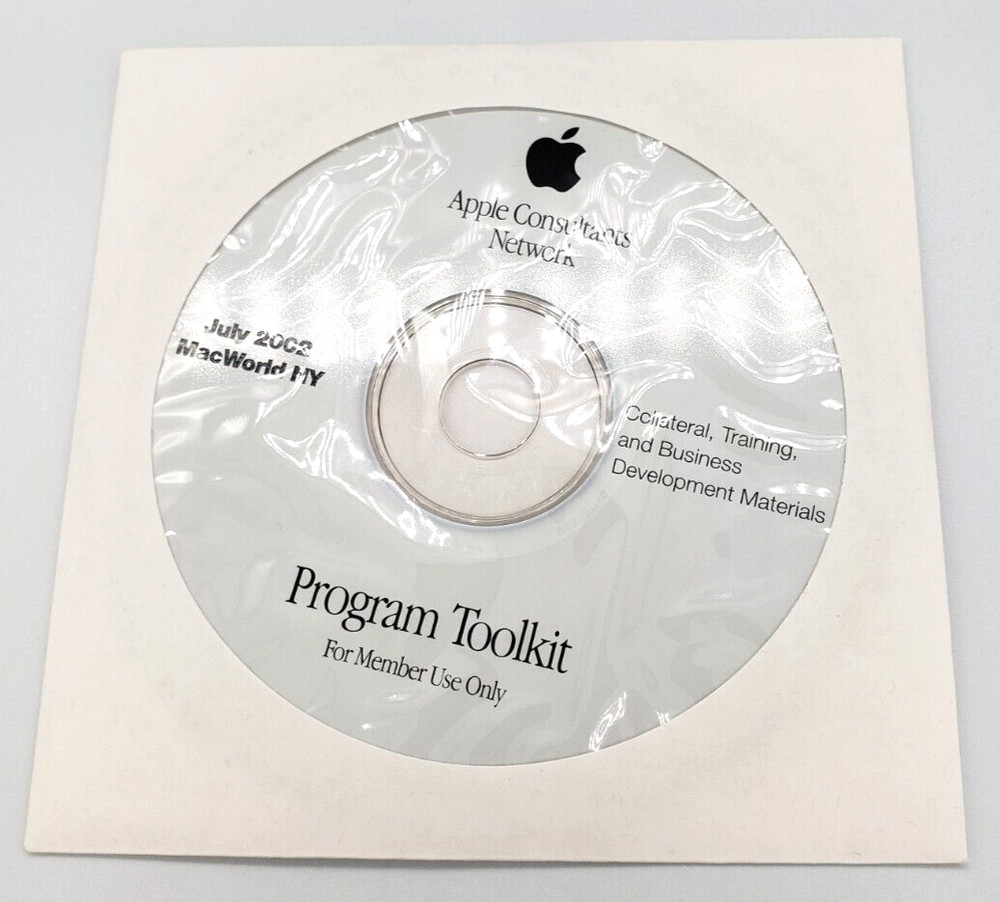 Apple Computer July 2002 Consultants Network Program Toolkit MacWorld NY