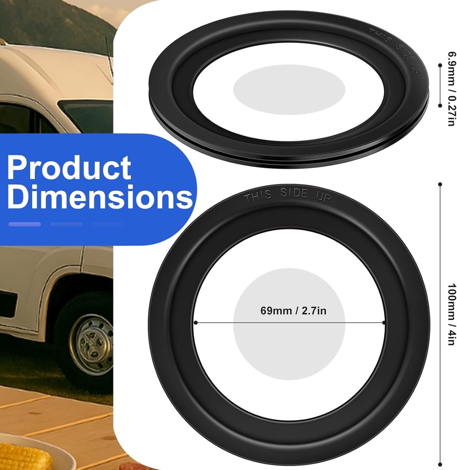 2 Pack RV Toilet Seal Replacement for Dometic 300, 310, 320 Series, Plastic
