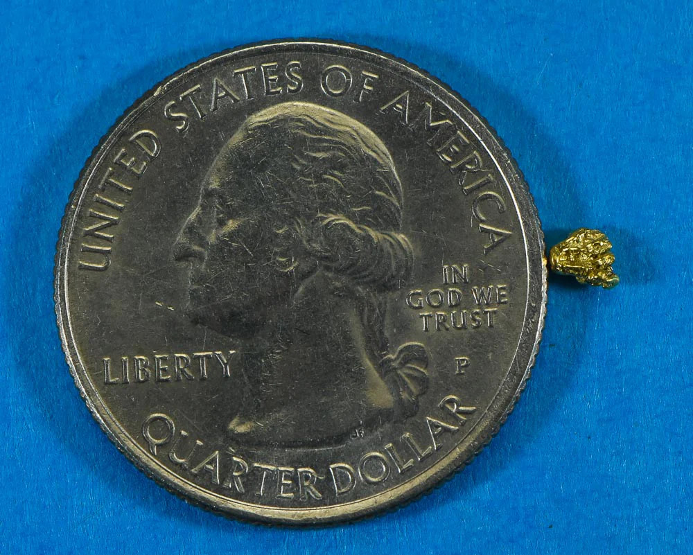 Alaskan-Yukon BC Gold Rush Natural Gold Nugget 0.09 Grams Genuine