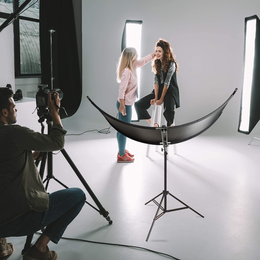 Clamshell Light Reflector/Diffuser,67"x24" Curved Photography Lighting Reflec...