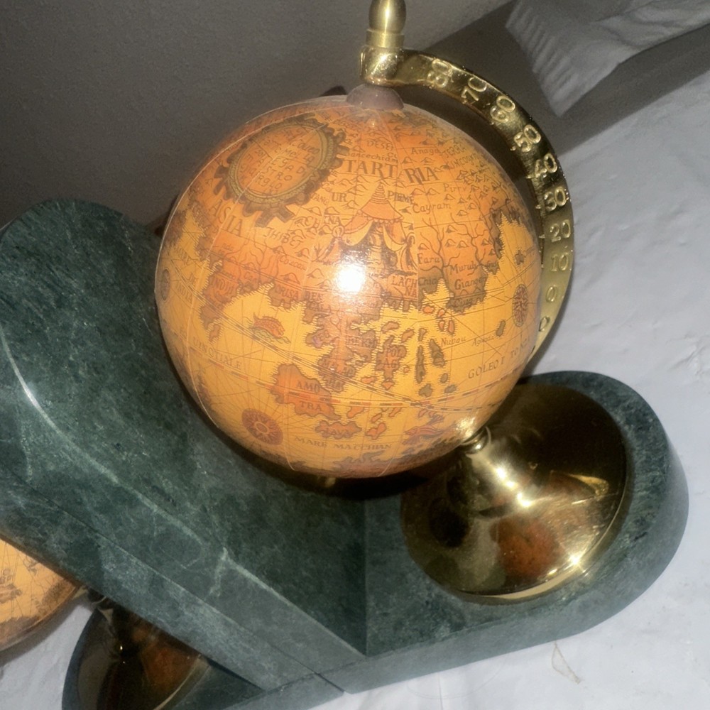 Old Globe Green Marble Book Ends