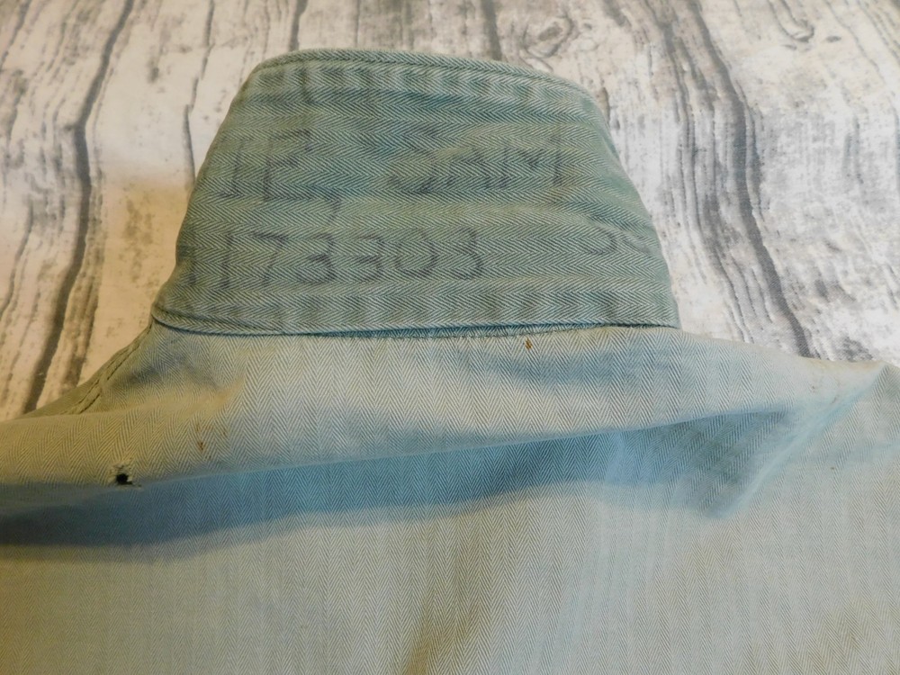 VTG 1940's USMC HERRINGBONE JACKET WWII BUTTON UP