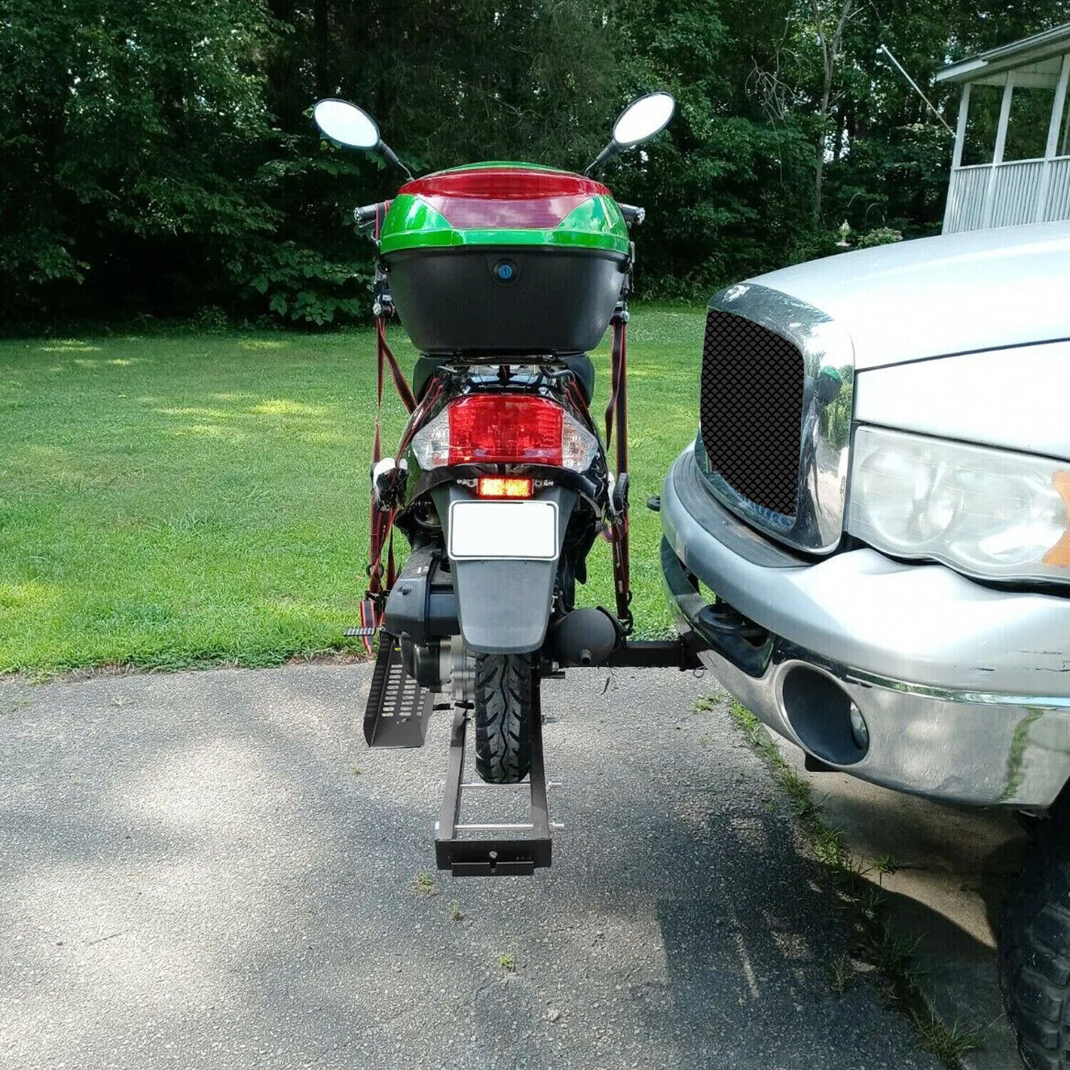 Motorcycle Carrier Scooter Dirt Bike Hitch Mount Rack Ramp Hauler Transport