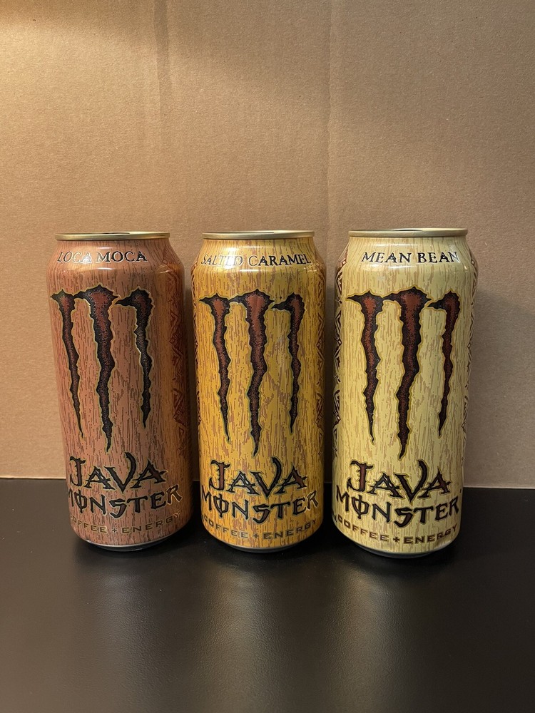 Three (3) Monster Energy Java Canada 🇨🇦 Full 15oz Cans Mean Bean Salted Locha