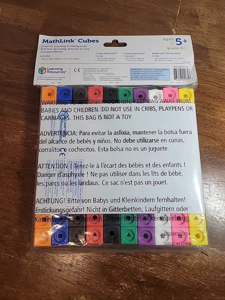 Learning Resources MathLink Cubes - 100 Learning Cubes STEM Fun and Skills