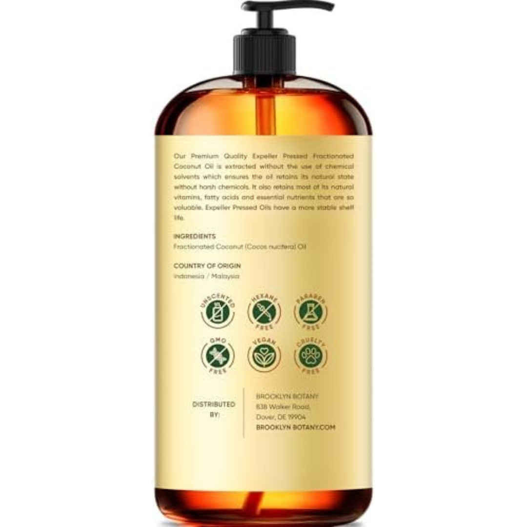 Fractionated Coconut Oil 16oz 100% Pure Carrier Oil for Skin & Hair.