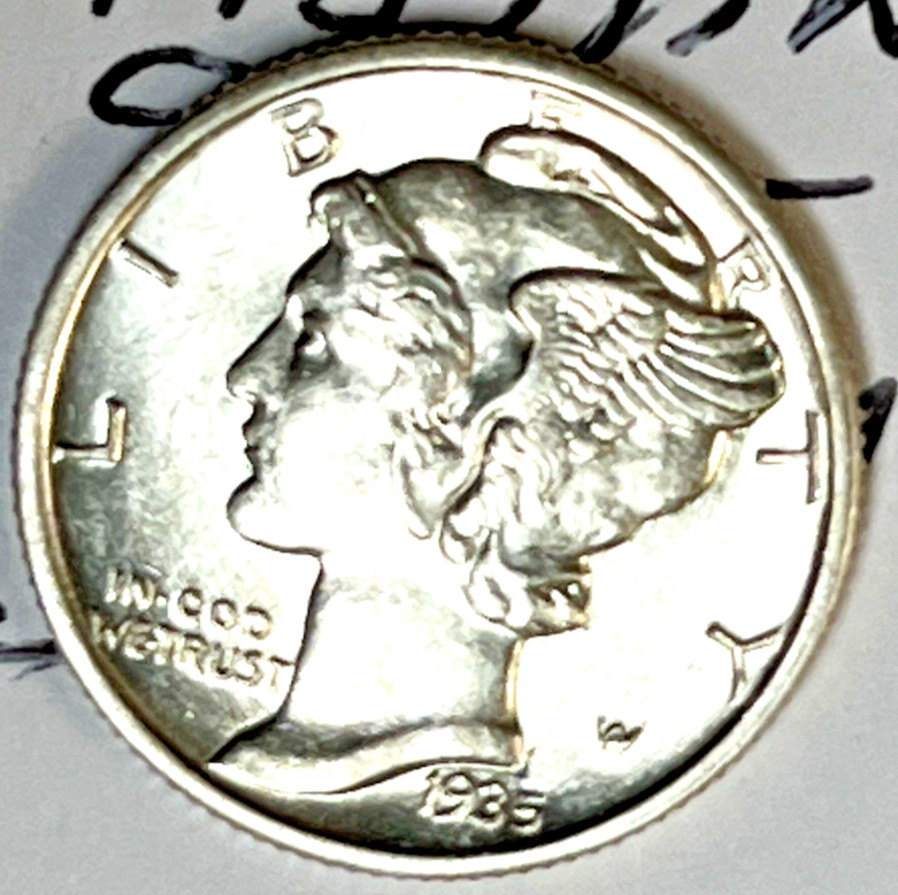 1935 Mercury Dime  FB Double date  Etc. And Maybe Doubling On Reverse