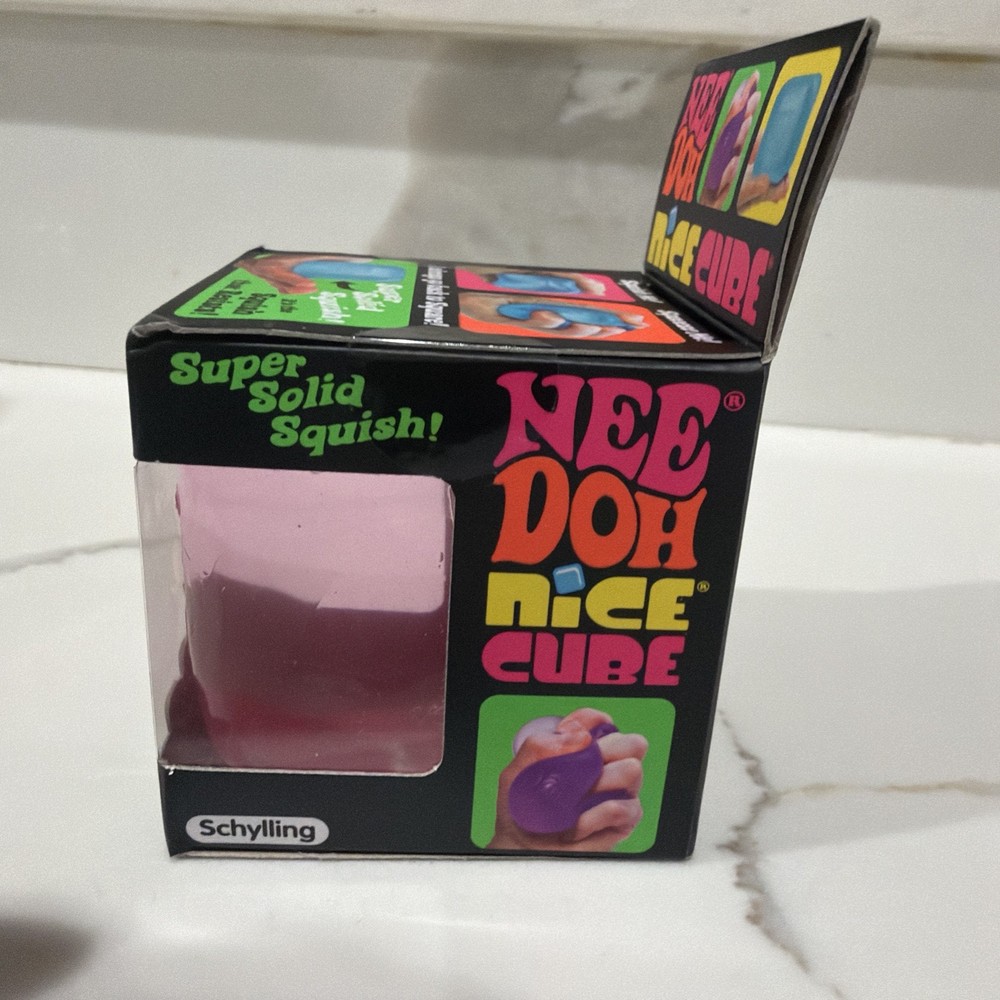 Nee Doh Nice Cube - Super Solid Squish! (Pink) - Brand New/Factory Sealed!