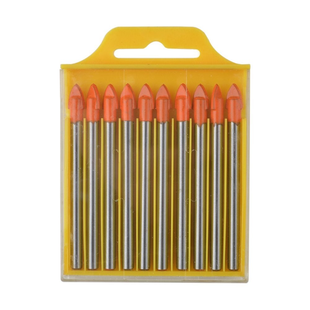 Gunpla 10Pcs Multi-Material Drill Bits Set, Cemented Carbide Masonry 8mm