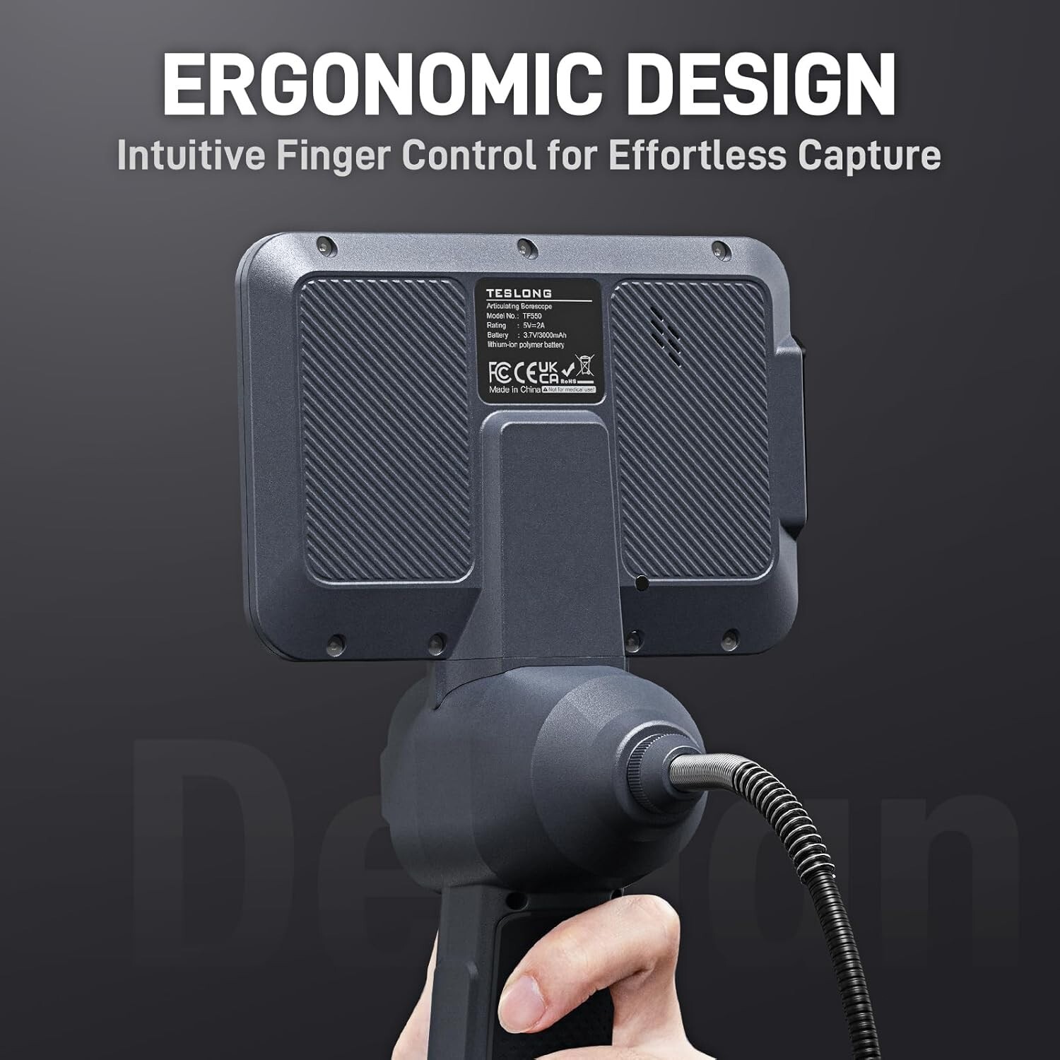 Teslong 360 Articulating 4-Way Joystick Borescope Inspection Camera with Lights