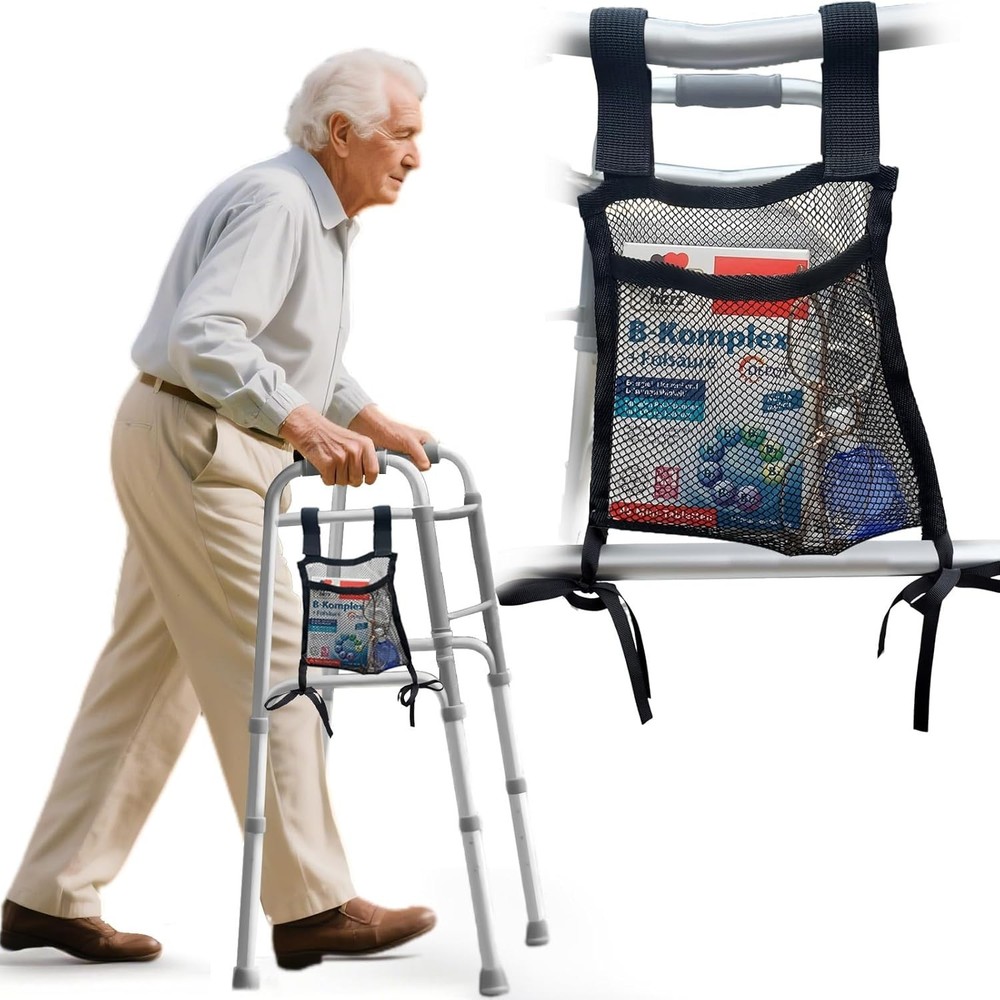 Lightweight Side Walker Bag Organizer - Easy Attachment & Secure Storage - Black