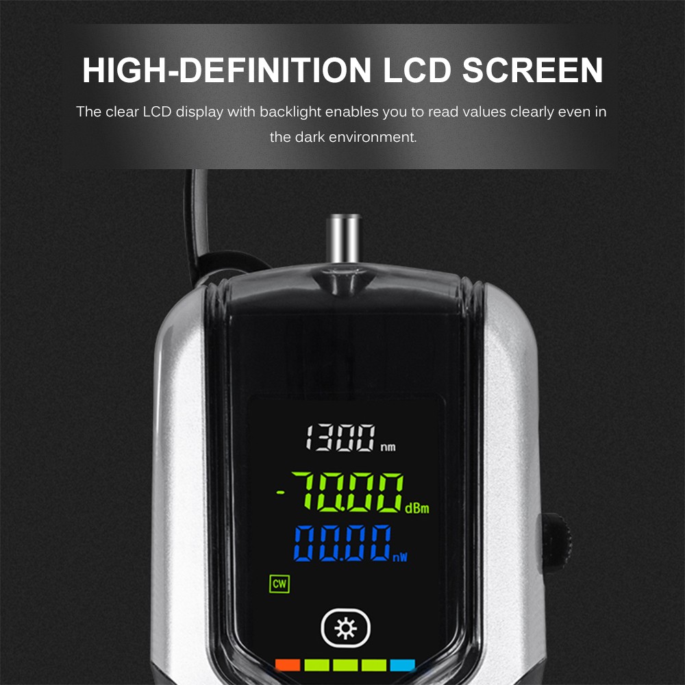Handheld Optical Power Meter -70~+3dBm Rechargeable Optical Power Tester