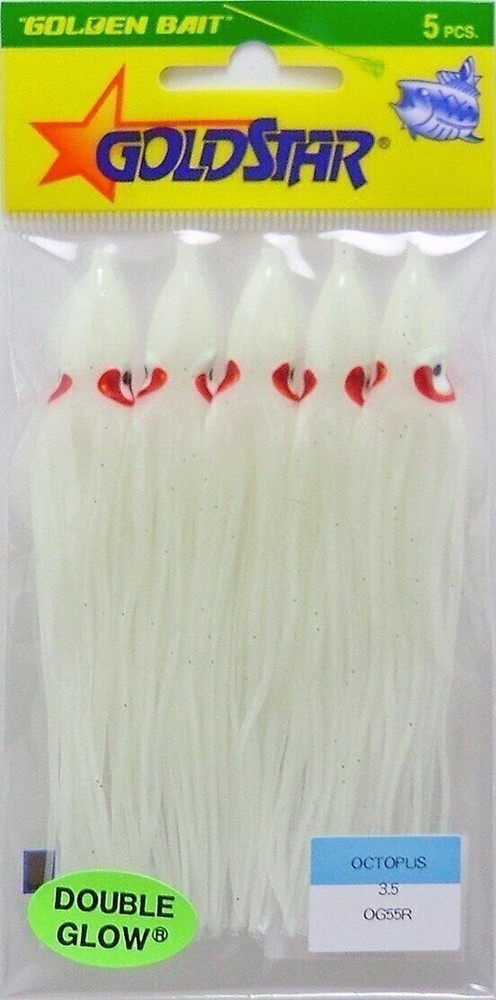 Silver Horde 10808055 Squid (Octopus 3.5) (4¼”) 5/pkg. Solid Glow, Multi