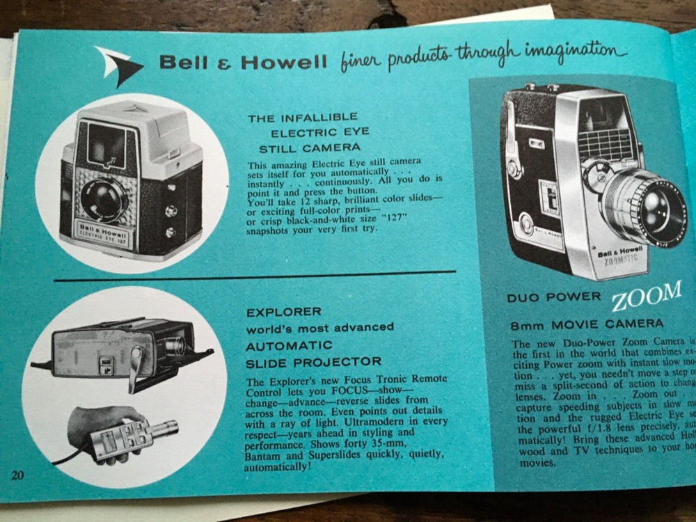 Vtg BELL & HOWELL 8mm Automatic Threading Projector model #465-465Y Manual