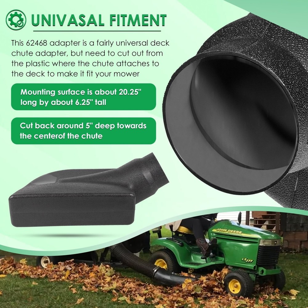 Leaf Vacuum Bagger Universal Deck Boot Chute 62468 Mow-N-Vac Adapter