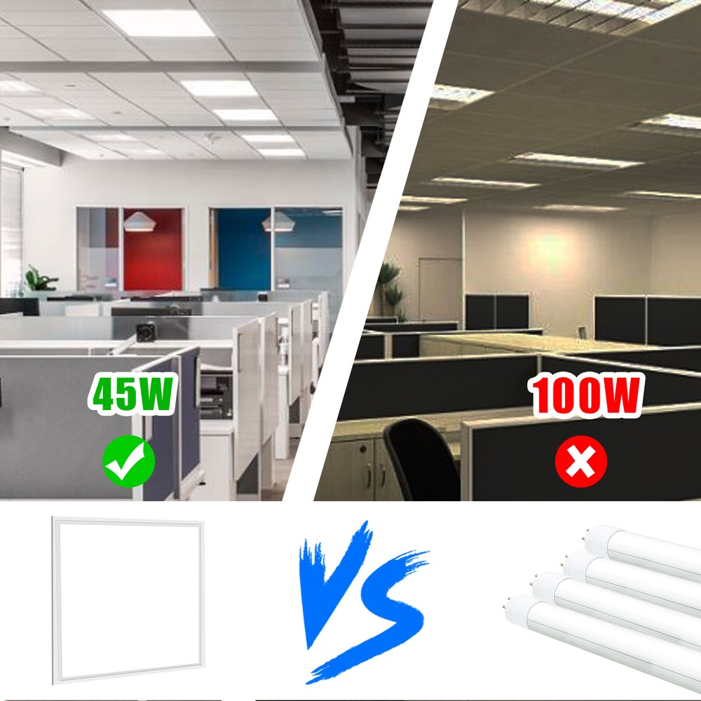 10Pack 2X2FT LED Panel Light 45W Drop Ceiling Troffer Flat Fixtures 5000K white