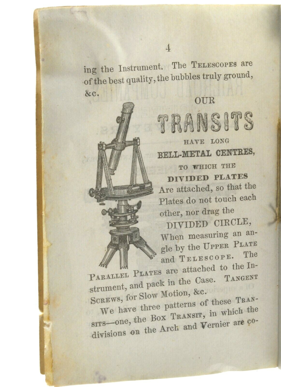Surveyors Antique Richard Patten & Sons Engineers Instruments manual US Gov 1858