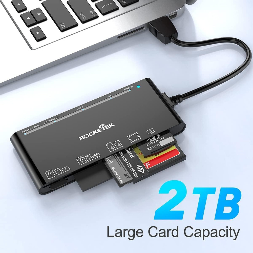 USB 3.0 SD Card Reader, 7-In-1 Multi Memory Card Reader for SD SDXC SDHC Micro S